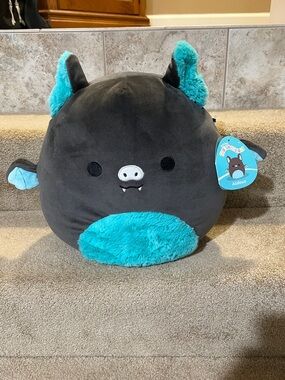 Squishmallows Aldous Bat Plush - Black & Teal